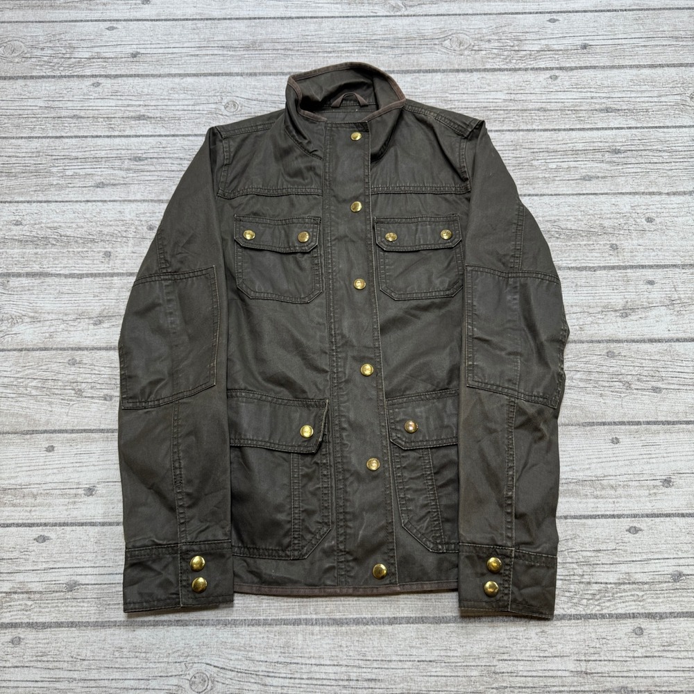 J.Crew Jacket Women's 2XS Brown Waxed Cotton Utility Military Barn Field Coat